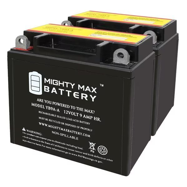 YB9A-A 12V 9AH 130 CCA Replacement Battery compatible with Power-Sonic PS-CB9A-A - 2PK, Mighty Max Battery, Mfr#: MAX4000734